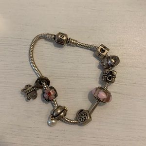 Pandora Bracelet with 8 Assorted Charms